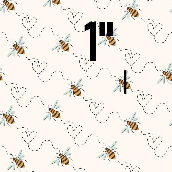 Indy Bloom Fabric Bee My Valentine Honey Bee in Cream 12 – Australian custom printed fabric pre-order | Fabric by Missy Rose