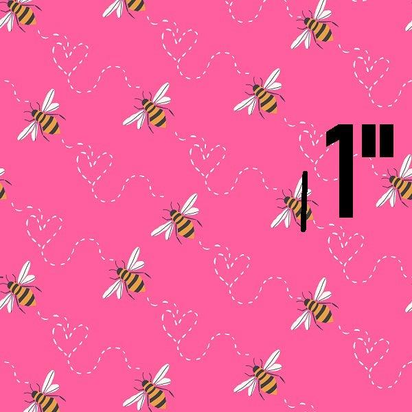 Indy Bloom Fabric Bee My Valentine Honey Bee in Pink 13 – premium custom printed fabric for sewing | Fabric by Missy Rose