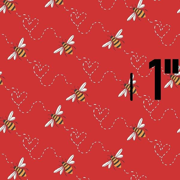 Indy Bloom Fabric Bee My Valentine Honey Bee in Red 15 – pre-order designer fabric Australia | Fabric by Missy Rose