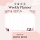Missy Rose - Free Printable PDF Weekly Planner