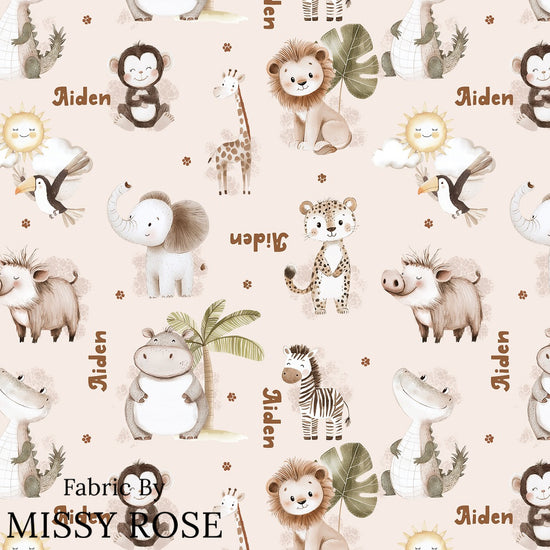 Customisable Name Fabric - Safari