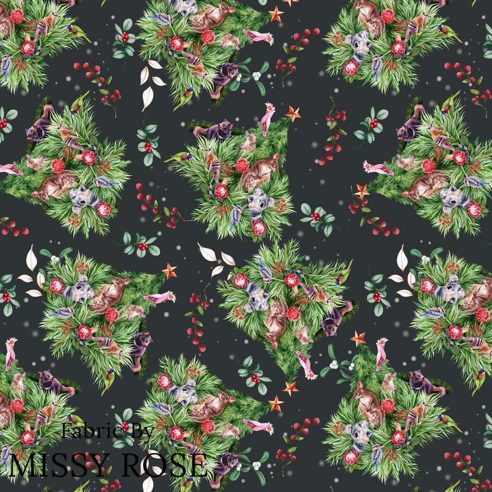 Christmas Design 10 Australian Animals Tree Fabric – made-to-order custom fabric by the metre | Fabric by Missy Rose