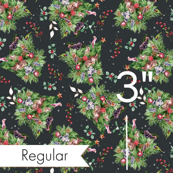 Christmas - Design 10 - Australian Animals Tree Fabric