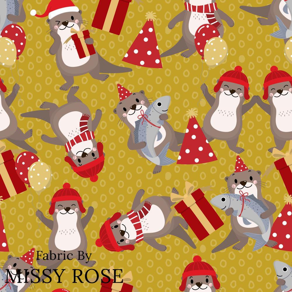Christmas Design 100 Otter Fabric – Australian custom printed fabric pre-order | Fabric by Missy Rose