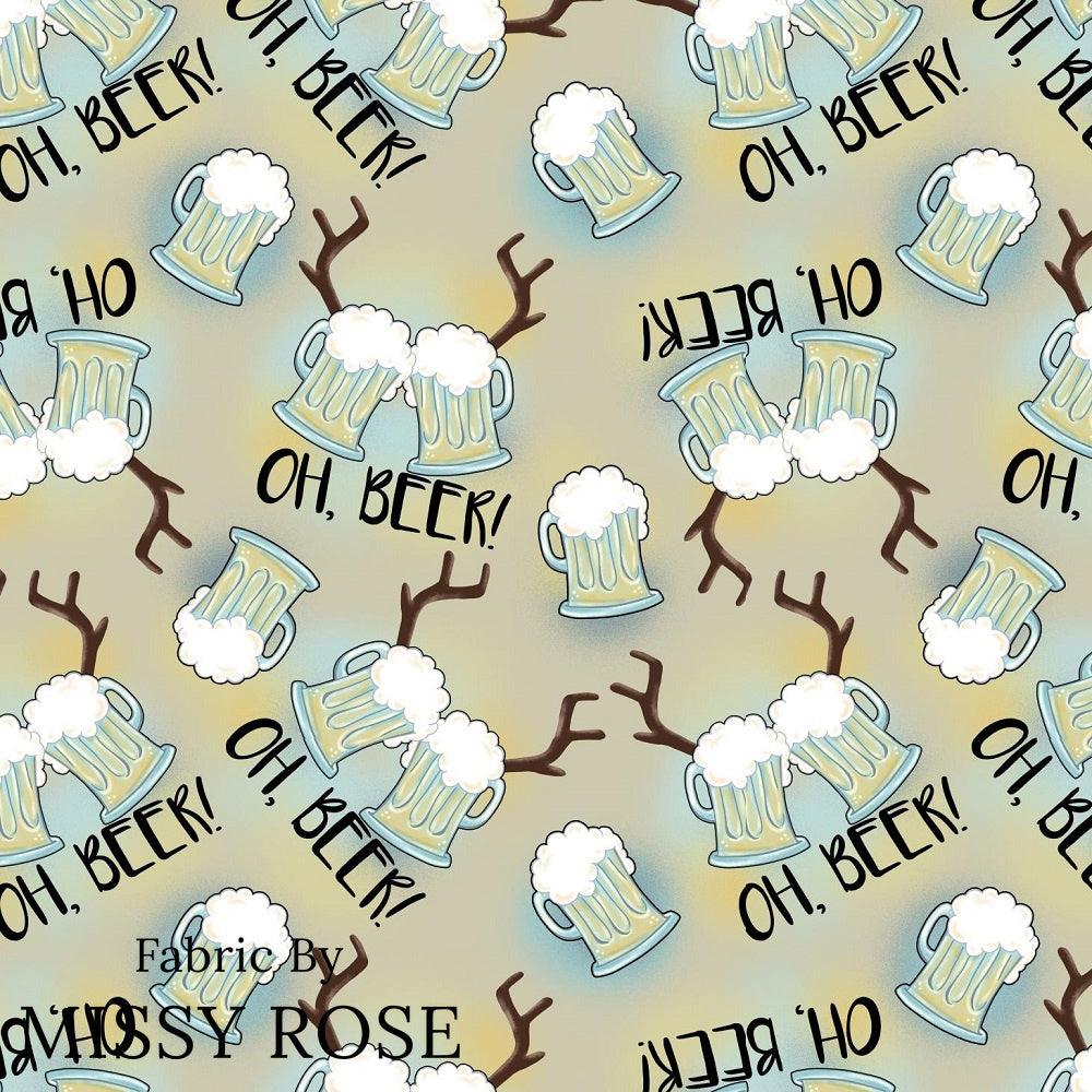 Christmas Design 102 Oh Beer Fabric – premium custom printed fabric for sewing | Fabric by Missy Rose