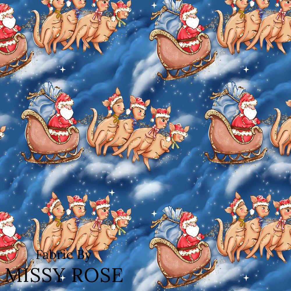 Christmas Design 105 Kanga Sleigh Fabric – made-to-order custom fabric by the metre | Fabric by Missy Rose