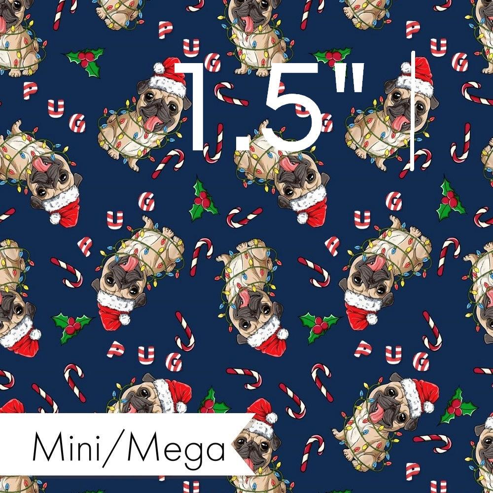 Christmas Design 107 Pug Fabric – custom printed pre-order fabric Australia | Fabric by Missy Rose