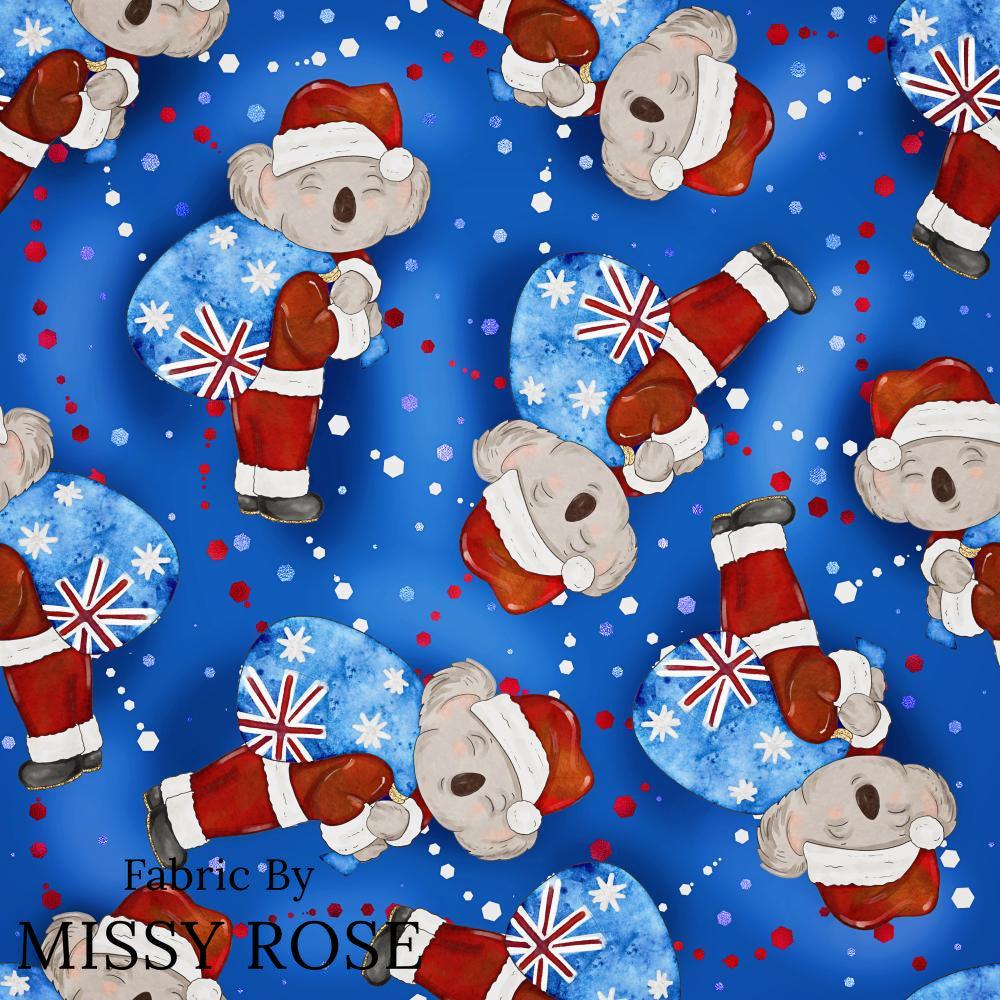 Christmas Design 11 Santa Koala Fabric – Australian custom printed fabric pre-order | Fabric by Missy Rose