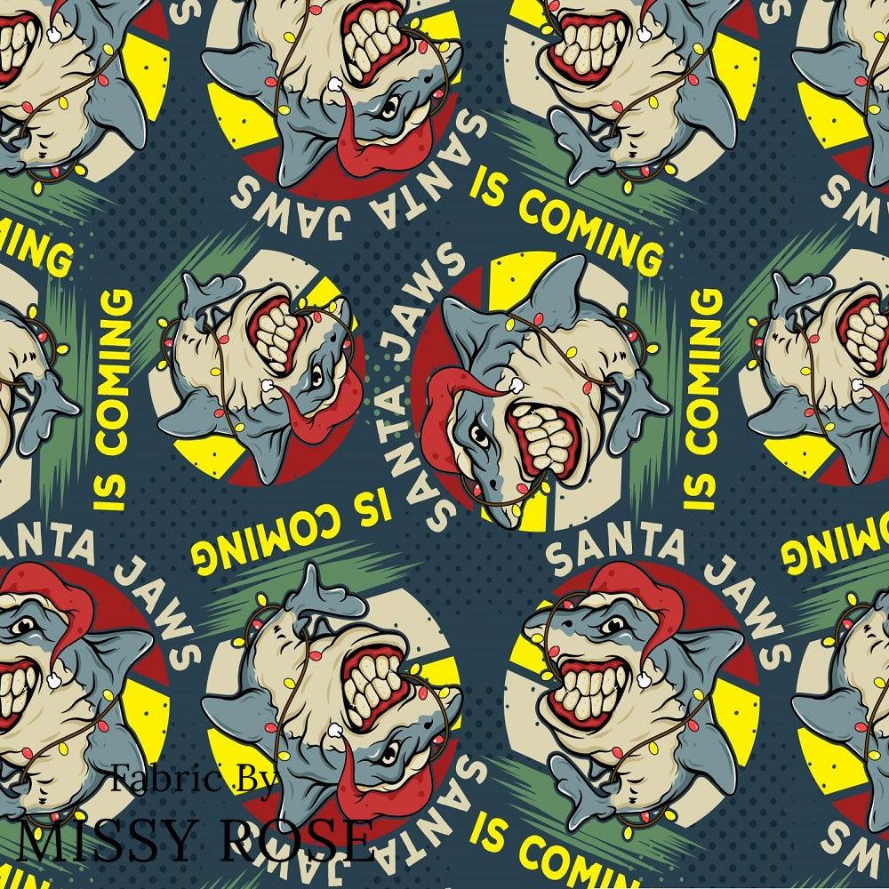 Christmas Design 110 Santa Jaws Fabric – made-to-order custom fabric by the metre | Fabric by Missy Rose