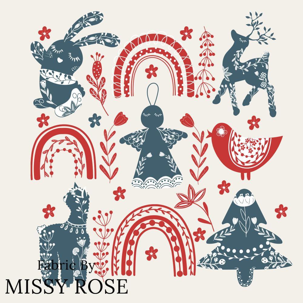 Christmas Design 114 Panel fabric – custom printed pre-order fabric Australia | Fabric by Missy Rose
