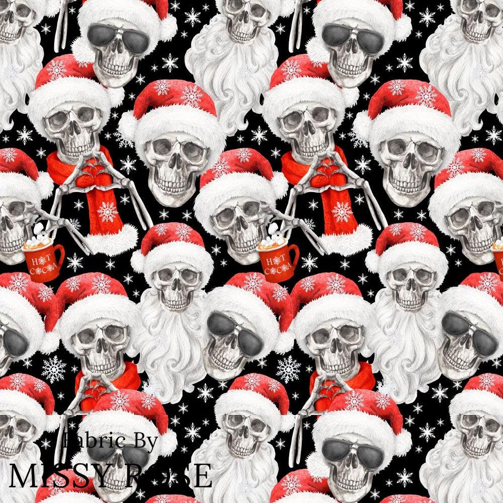Christmas Design 115 Skulls Fabric – custom printed pre-order fabric Australia | Fabric by Missy Rose