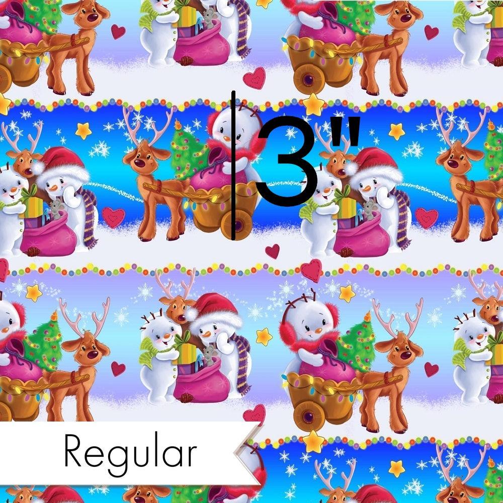 Christmas Design 123 Cute Snow People Fabric – made-to-order custom fabric by the metre | Fabric by Missy Rose