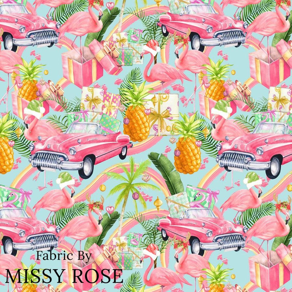 Christmas Design 125 Flamingo Fabric – made-to-order custom fabric by the metre | Fabric by Missy Rose