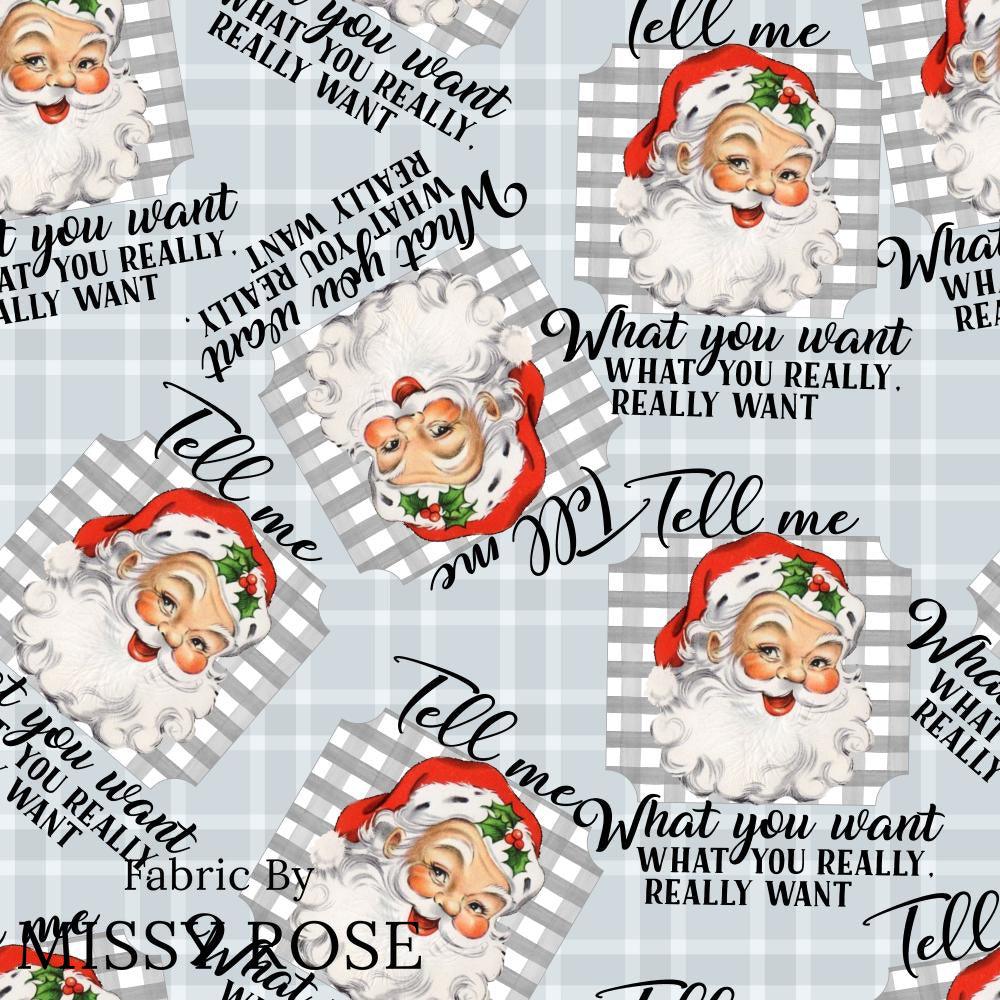 Christmas Design 127 Santa Fabric – premium custom printed fabric for sewing | Fabric by Missy Rose