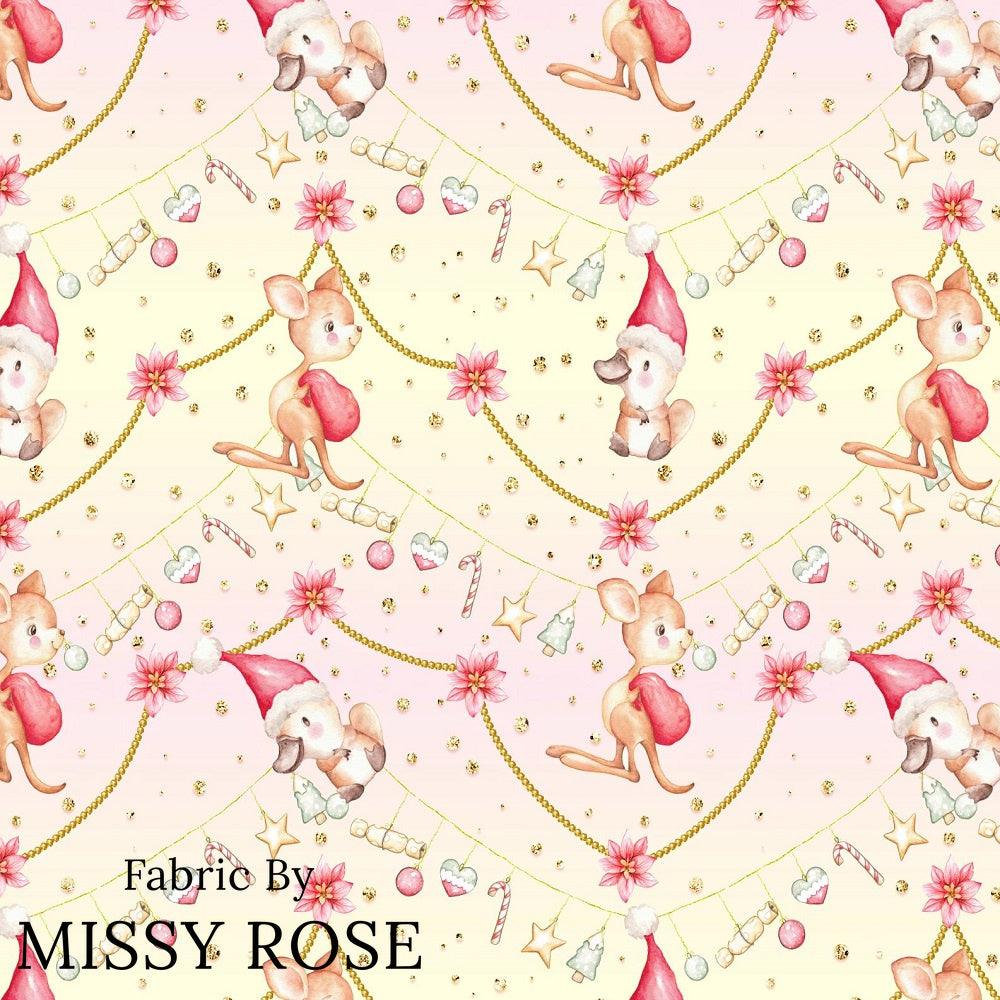 Christmas Design 13 Pastel Kangaroo Fabric – premium custom printed fabric for sewing | Fabric by Missy Rose