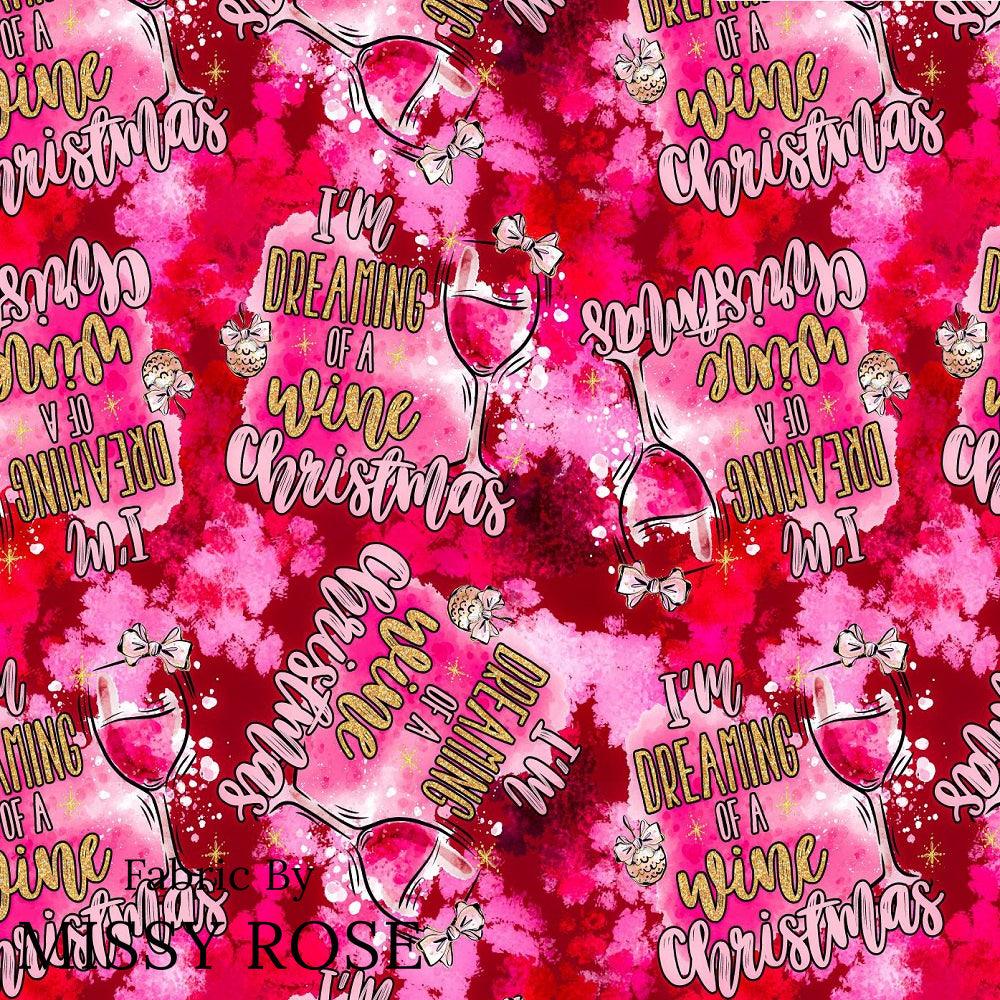 Christmas Design 130 Wine Fabric – made-to-order custom fabric by the metre | Fabric by Missy Rose