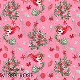 Christmas - Design 136 - Pink Mermaid Fabric