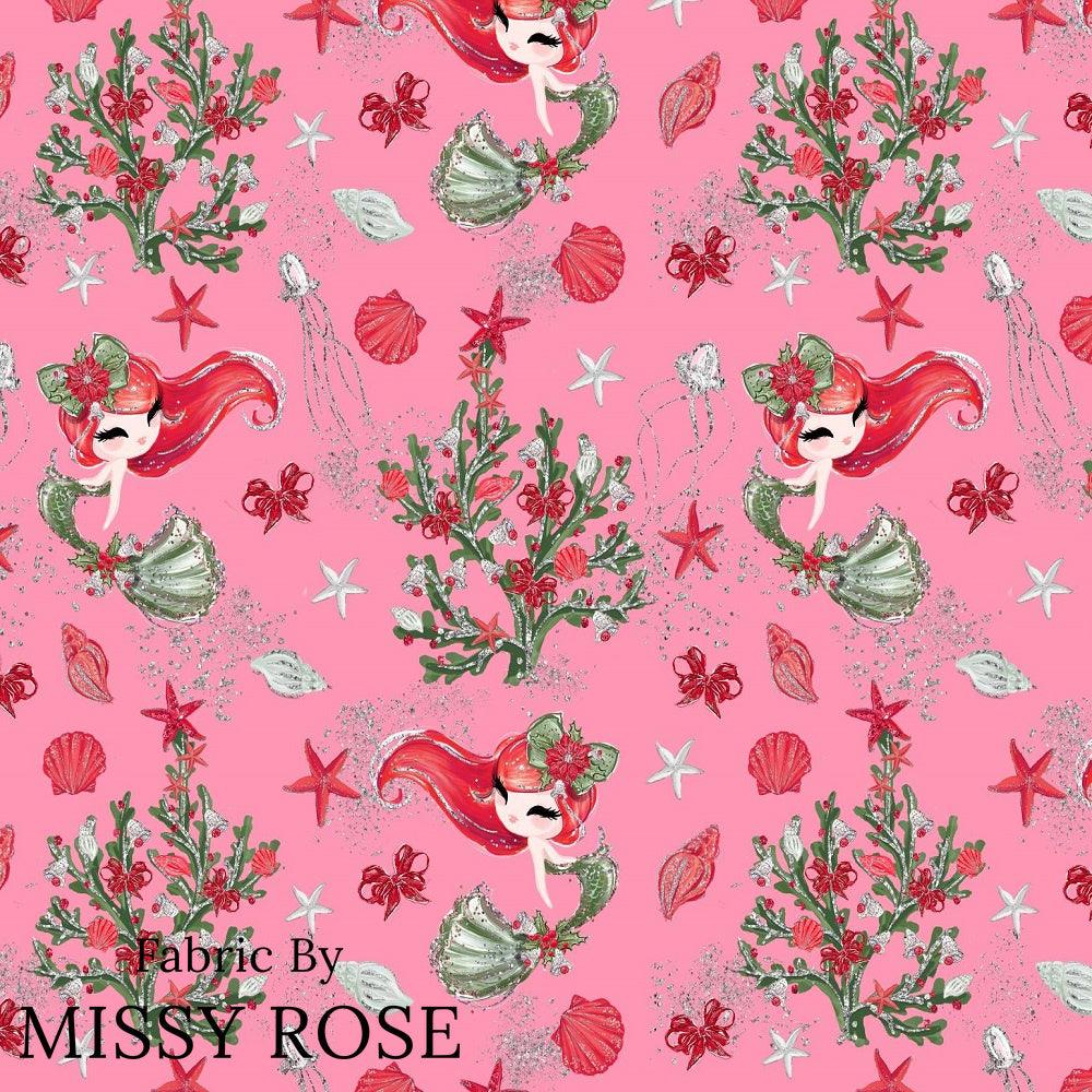 Christmas Design 136 Pink Mermaid Fabric – Australian custom printed fabric pre-order | Fabric by Missy Rose