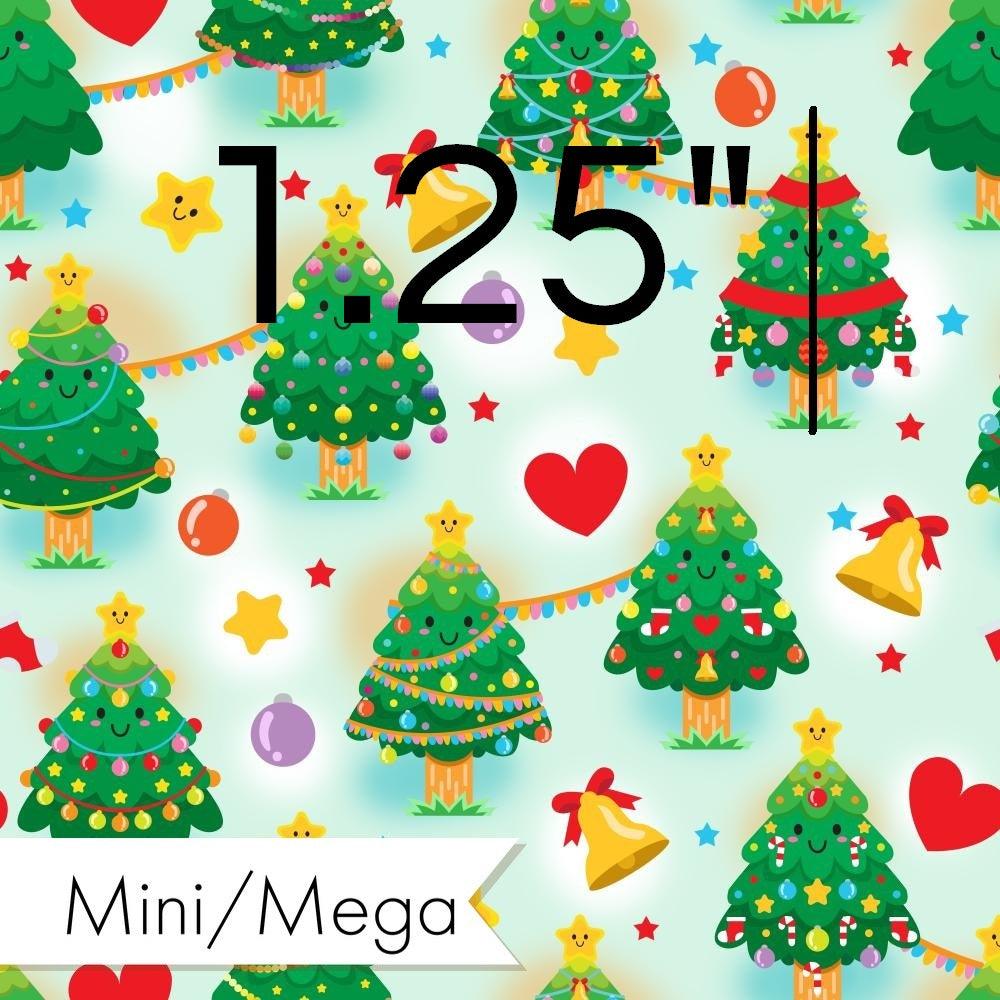 Christmas Design 138 Kawaii Tree Fabric – made-to-order custom fabric by the metre | Fabric by Missy Rose