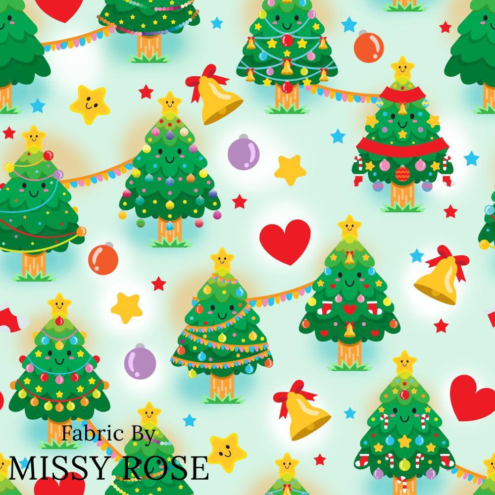 Christmas Design 138 Kawaii Tree Fabric – pre-order designer fabric Australia | Fabric by Missy Rose