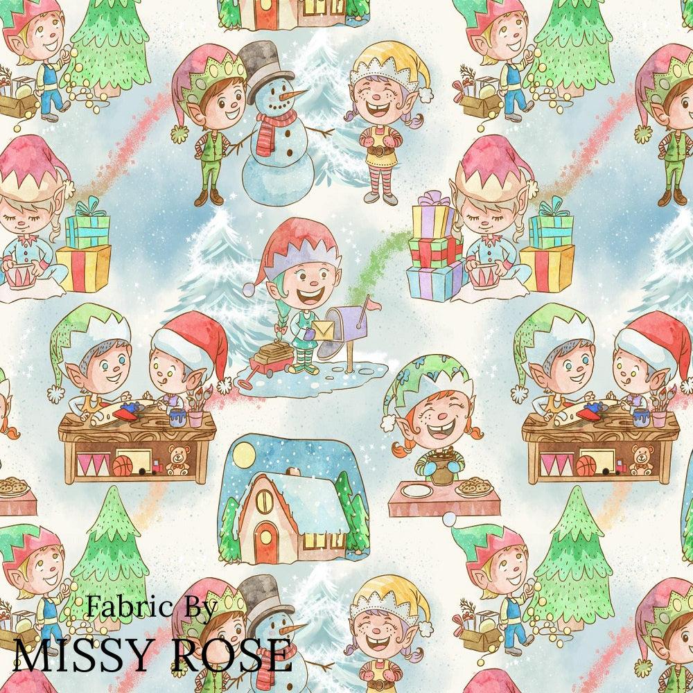 Christmas Design 139 Santa's Workshop Fabric – custom printed pre-order fabric Australia | Fabric by Missy Rose
