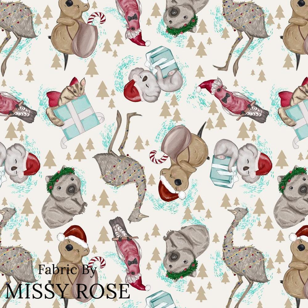 Christmas Design 14 Australian Animals Presents Fabric – custom printed pre-order fabric Australia | Fabric by Missy Rose