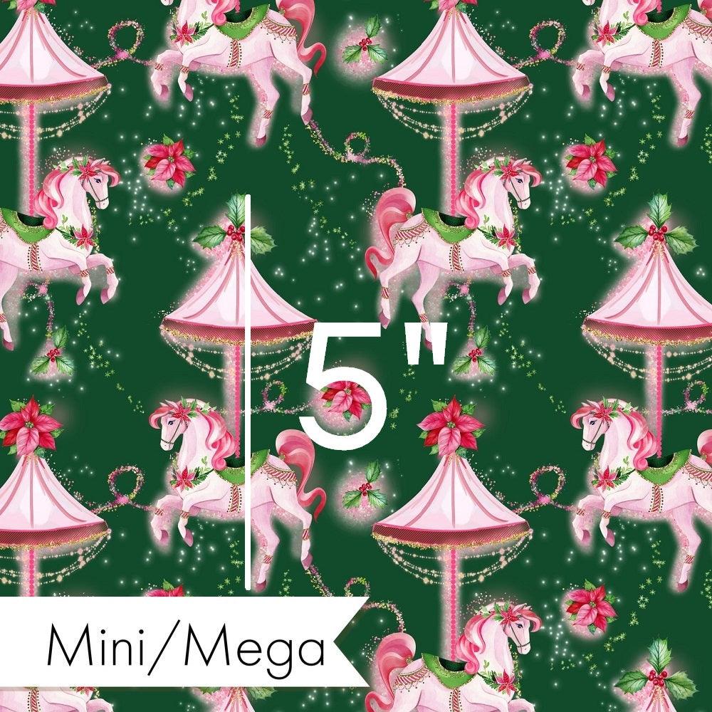 Christmas Design 140 Green Pony Fabric – premium custom printed fabric for sewing | Fabric by Missy Rose
