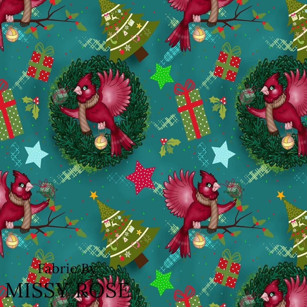Christmas Design 143 Robin Fabric – premium custom printed fabric for sewing | Fabric by Missy Rose