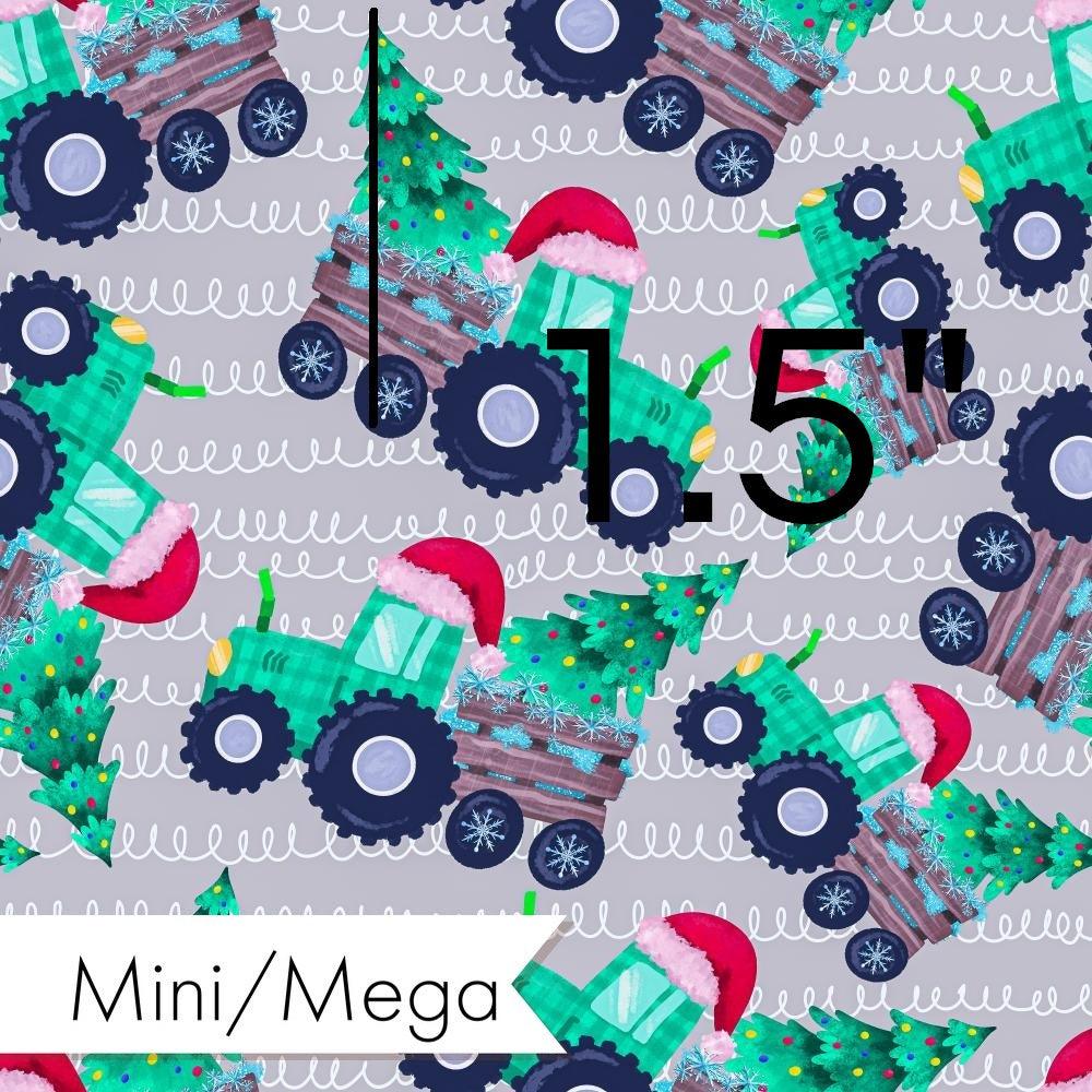 Christmas Design 152 Tractor Fabric – custom printed pre-order fabric Australia | Fabric by Missy Rose