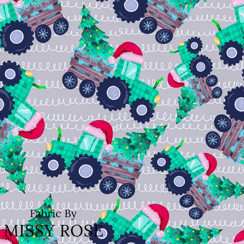 Christmas Design 152 Tractor Fabric – premium custom printed fabric for sewing | Fabric by Missy Rose