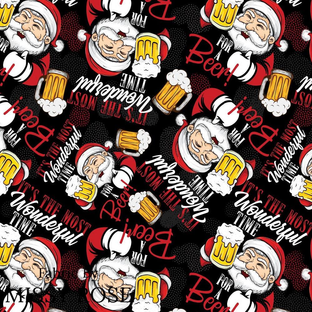 Christmas Design 156 Beer Fabric – Australian custom printed fabric pre-order | Fabric by Missy Rose