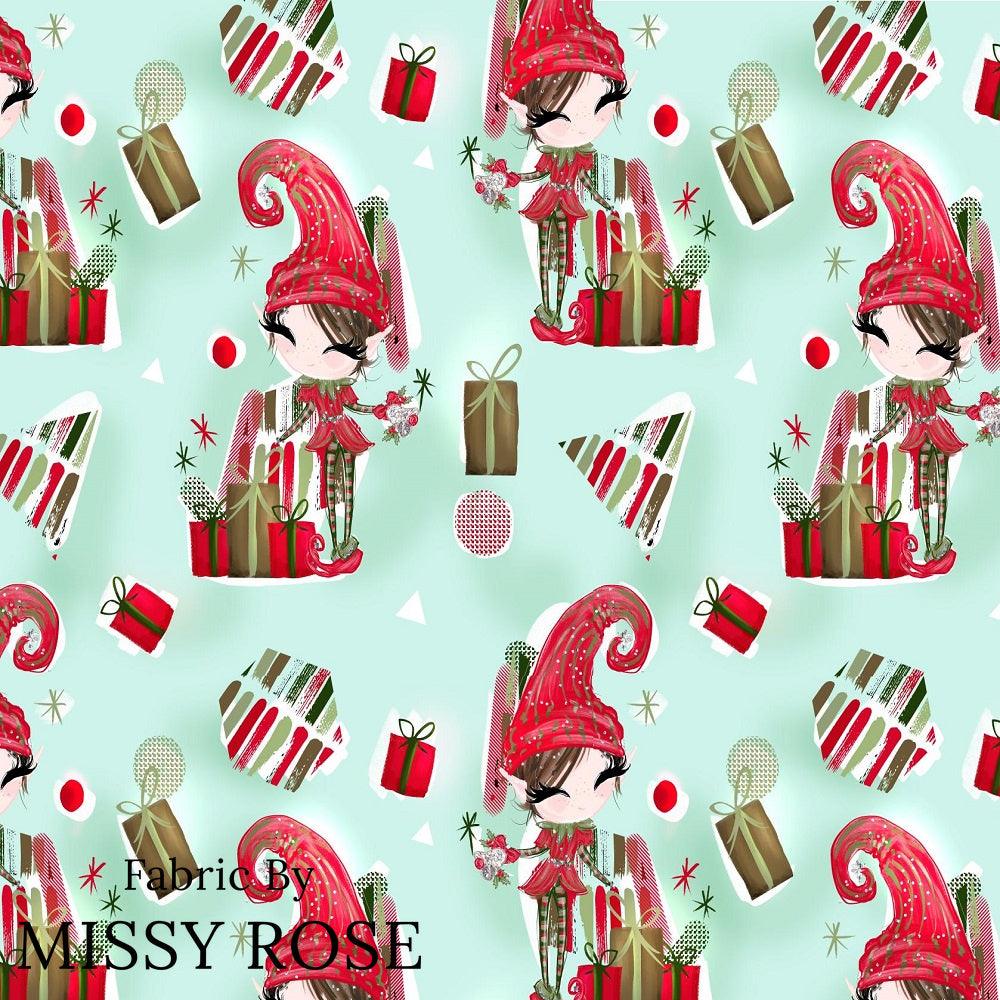 Christmas Design 157 Green Elf Fabric – premium custom printed fabric for sewing | Fabric by Missy Rose