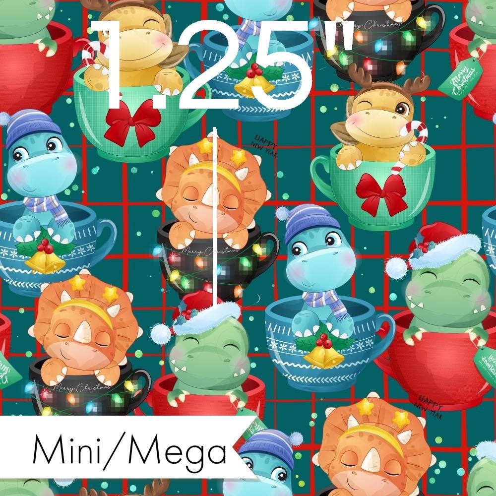 Christmas Design 159 Tea Dino Fabric – Australian custom printed fabric pre-order | Fabric by Missy Rose