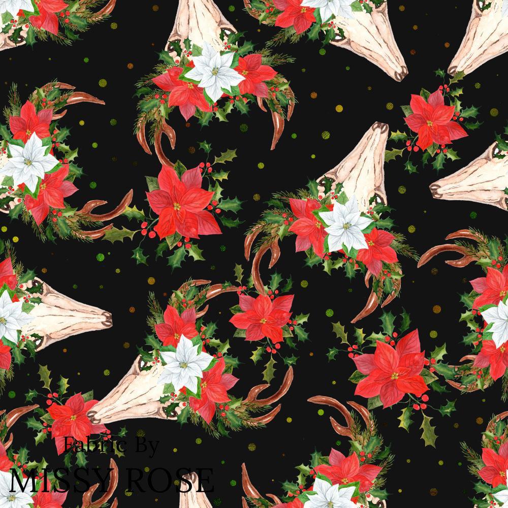 Christmas Design 167 Bull Skull Fabric – made-to-order custom fabric by the metre | Fabric by Missy Rose