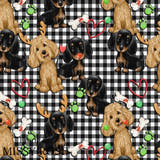 Christmas - Design 168 - Plaid Dogs Fabric