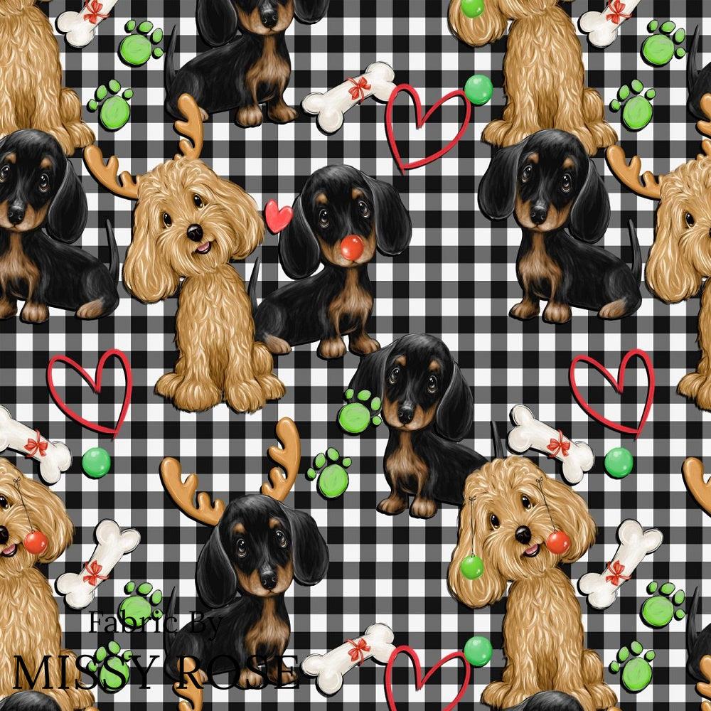 Christmas Design 168 Plaid Dogs Fabric – pre-order designer fabric Australia | Fabric by Missy Rose