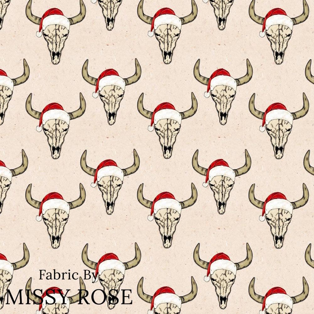 Christmas Design 18 Bull Skull Fabric – pre-order designer fabric Australia | Fabric by Missy Rose