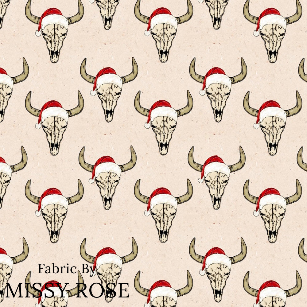 Christmas - Design 18 - Bull Skull Fabric