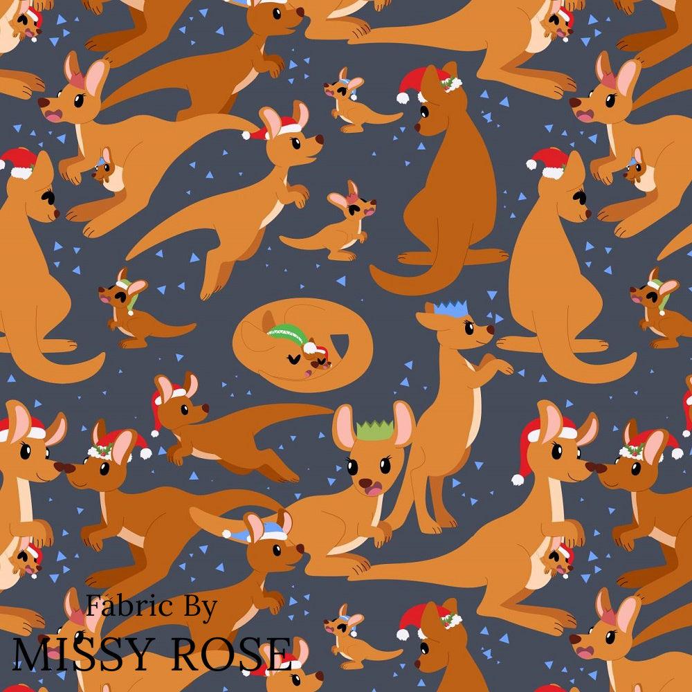 Christmas Design 183 Kangaroo Fabric – premium custom printed fabric for sewing | Fabric by Missy Rose