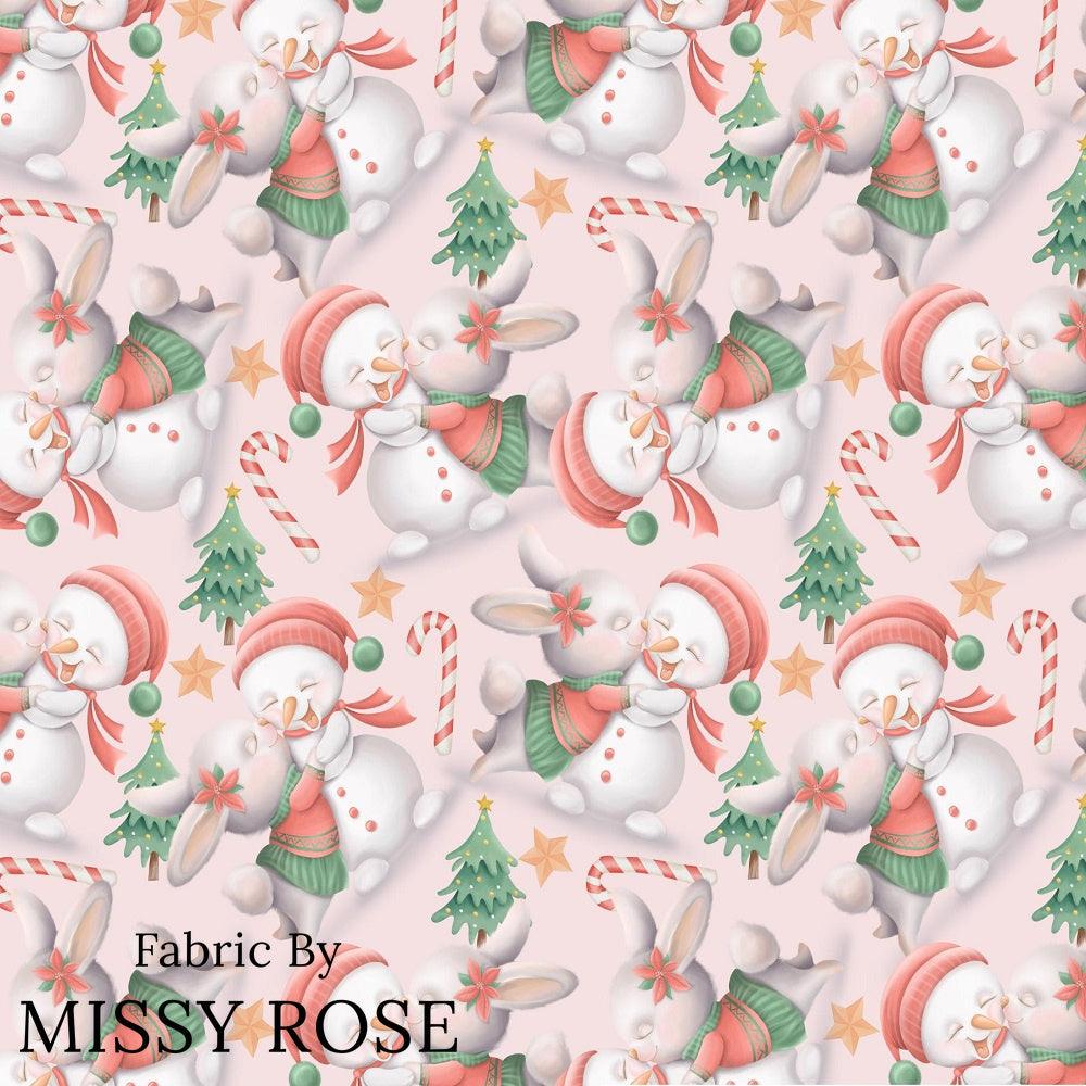 Christmas Design 19 Snow Person Fabric – custom printed pre-order fabric Australia | Fabric by Missy Rose