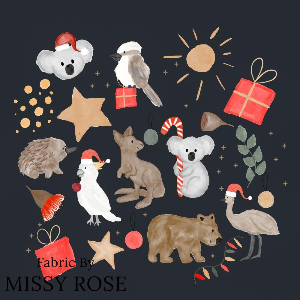 Christmas Design 1 Panel Fabric – Australian custom printed fabric pre-order | Fabric by Missy Rose