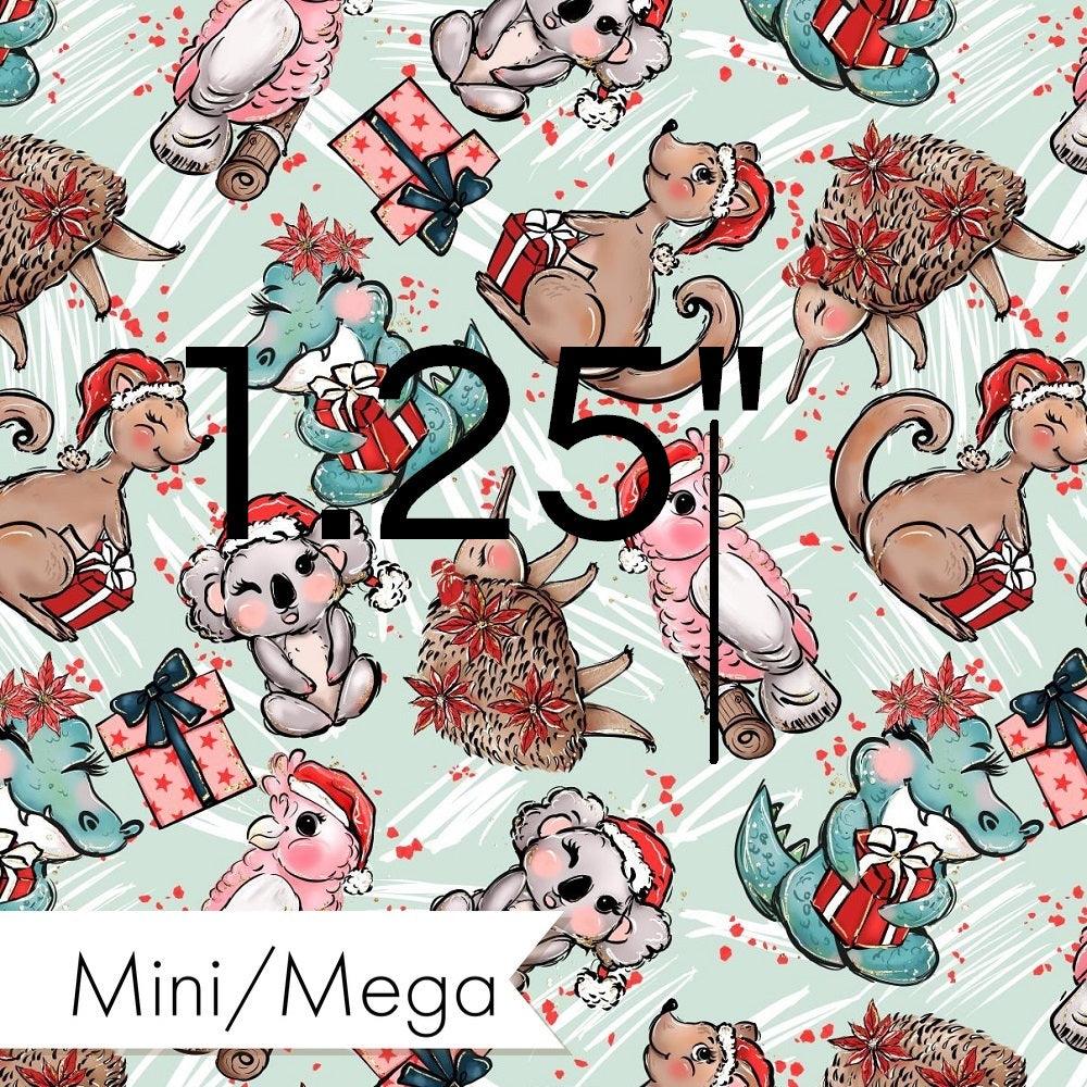 Christmas Design 2 Green Australian Animals Fabric – custom printed pre-order fabric Australia | Fabric by Missy Rose