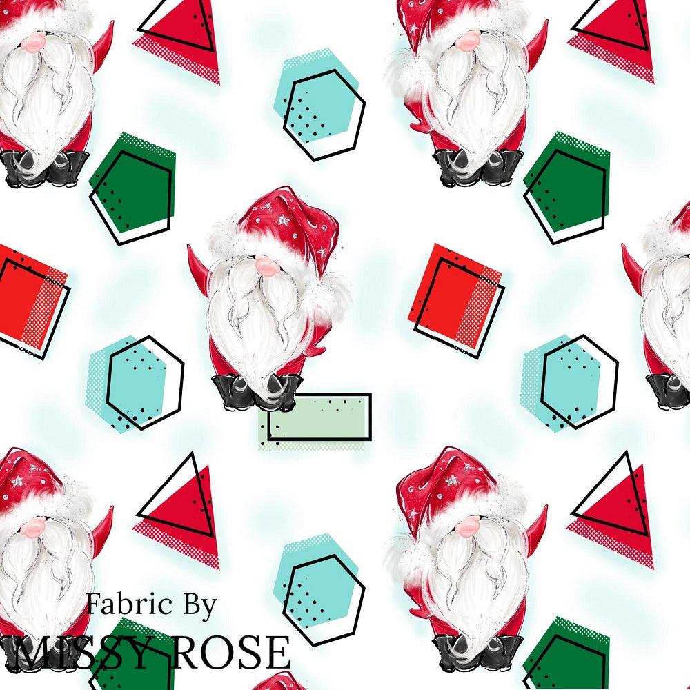 Christmas Design 201 Geometric Santa Fabric – Australian custom printed fabric pre-order | Fabric by Missy Rose