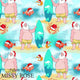 Christmas - Design 202 - Surfing Santa Fabric