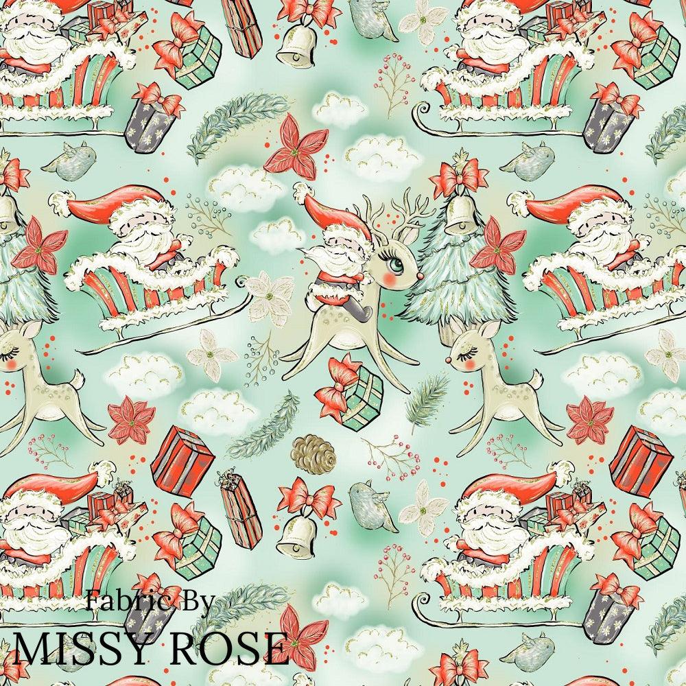 Christmas Design 204 Santa Fabric – custom printed pre-order fabric Australia | Fabric by Missy Rose