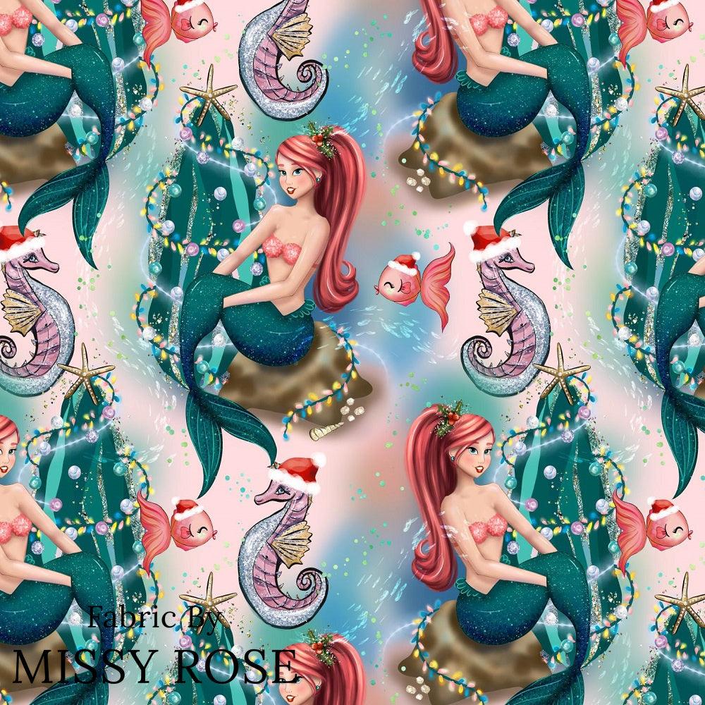 Christmas Design 206 Ariel Mermaid Fabric – Australian custom printed fabric pre-order | Fabric by Missy Rose