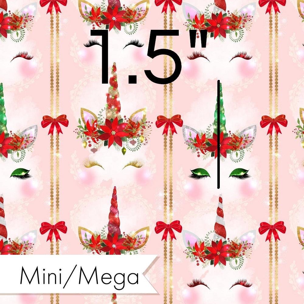 Christmas Design 208 Pink Unicorn Face Fabric – custom printed pre-order fabric Australia | Fabric by Missy Rose