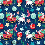 Christmas - Design 209 - Navy Sleigh Fabric