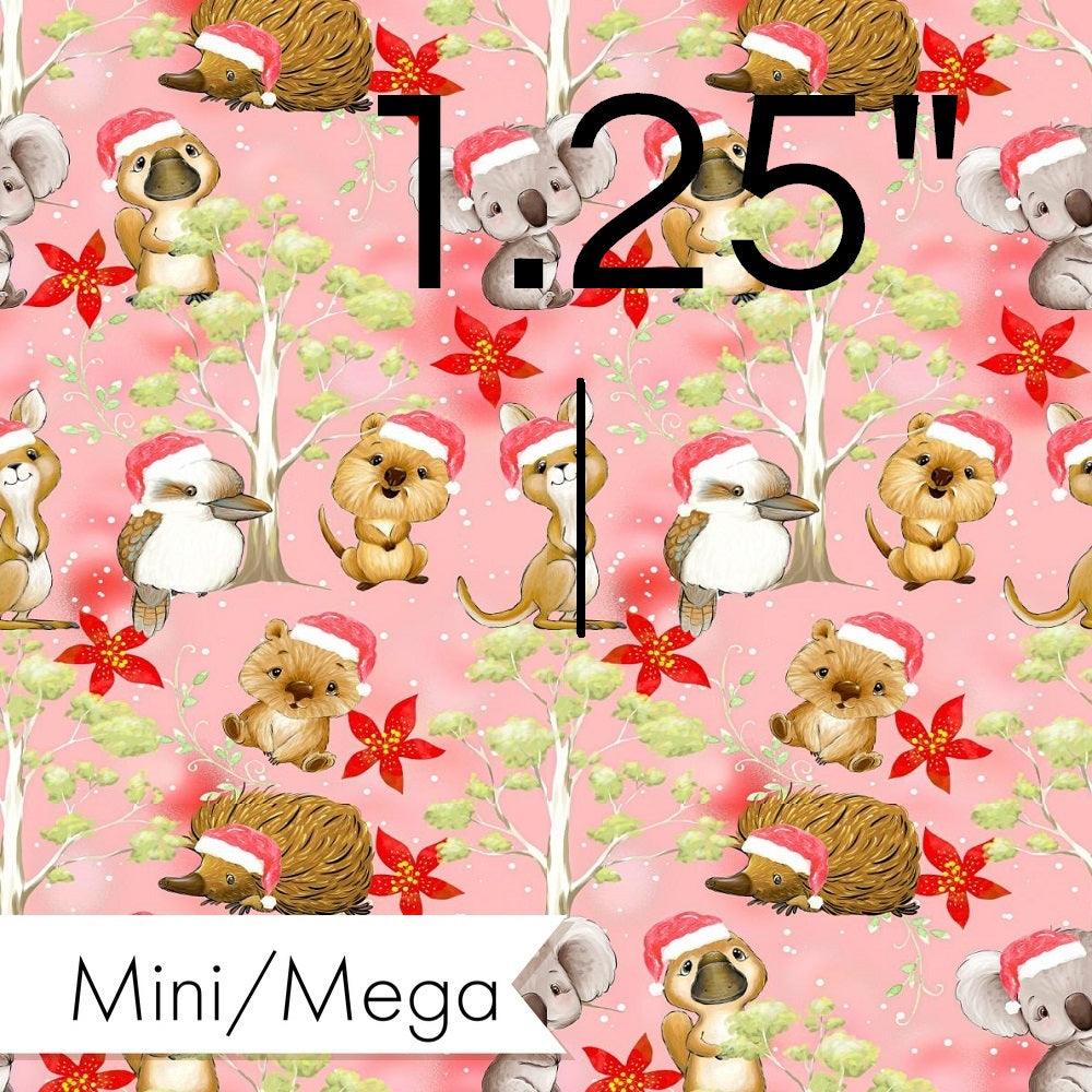 Christmas Design 21 Pink Australian Animals Fabric – custom printed pre-order fabric Australia | Fabric by Missy Rose