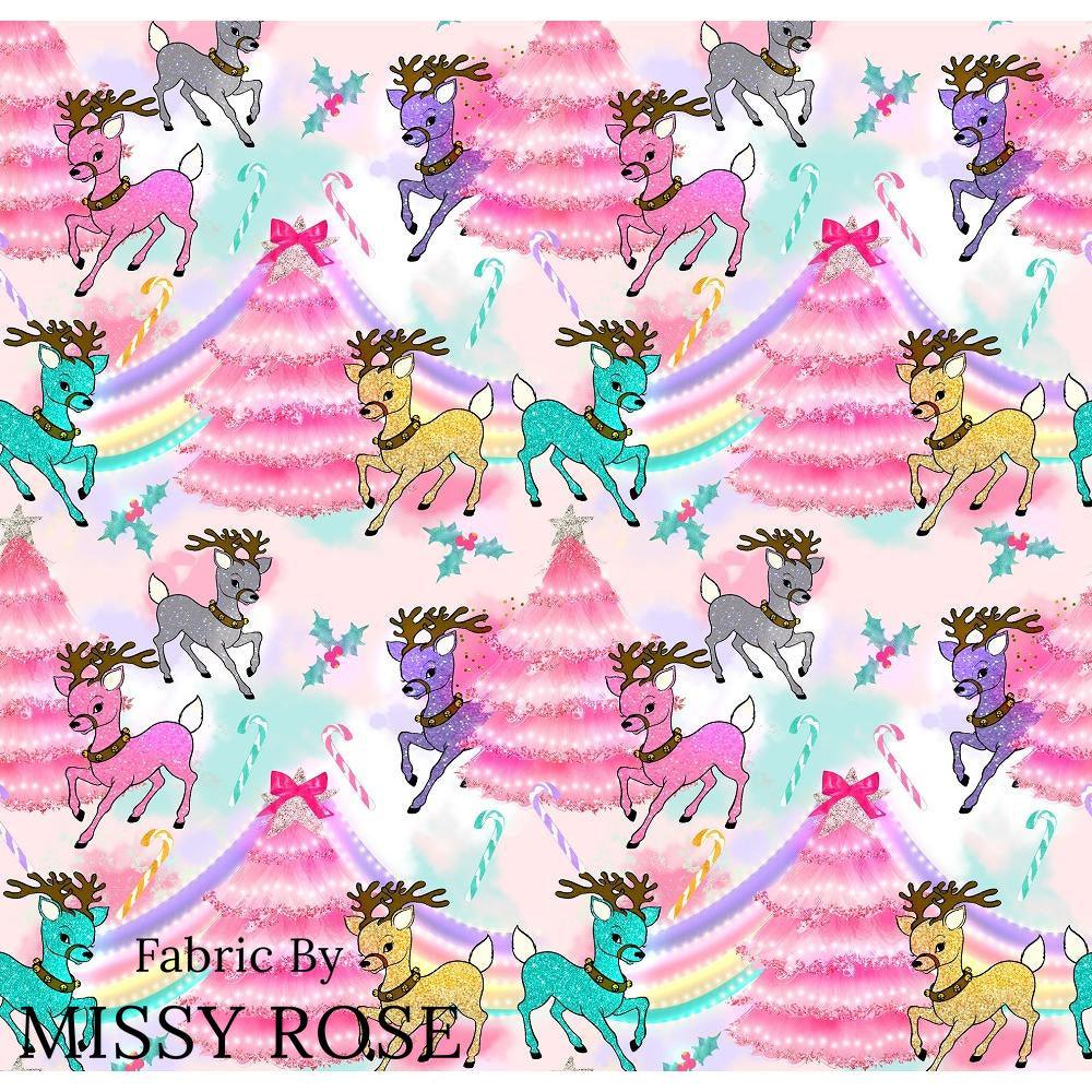 Christmas Design 211 Glitter Reindeer Fabric – custom printed pre-order fabric Australia | Fabric by Missy Rose